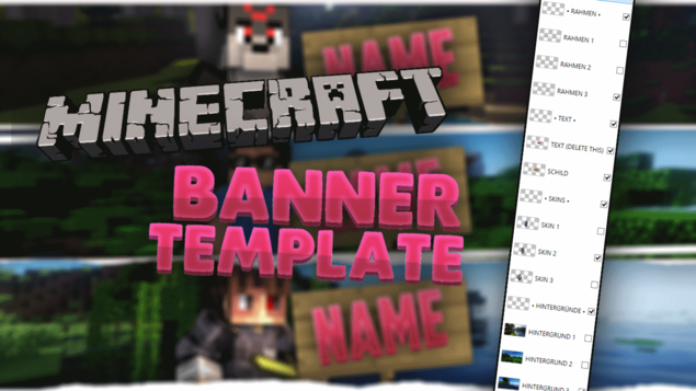 Minecraft Banner Template - Photoshop / paint.net