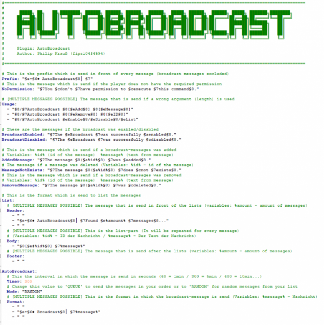 » AutoBroadcast [1.8-1.15.2] (Spigot & BungeeCord)