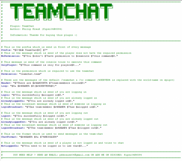 » TeamChat [1.8-1.16.1] (Spigot & BungeeCord)