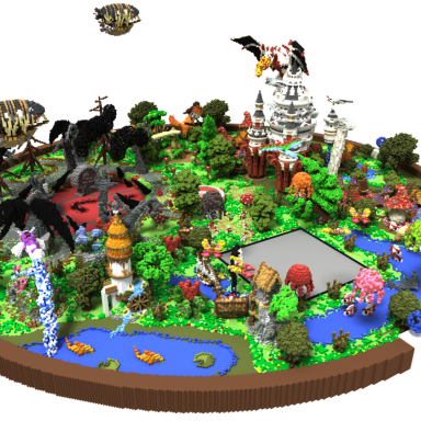 ✨Hub Lobby Spawn with Castle, Beautiful nature and animals✨