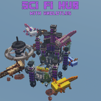 Sci-fi hub with axolotles