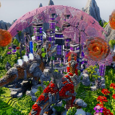 SCI-FI Lobby with Dinosaurs - 500x500